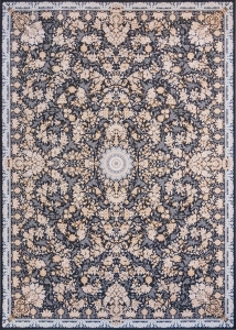 فرش ماشینی کلاسیک زمینه دودی بدون حاشیه - شانلی