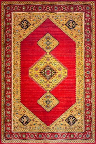 فرش ماشینی دستبافتگونه زمینه روناسی